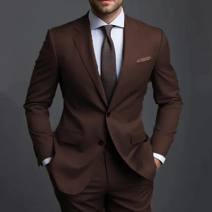Men’s Slim Fit Two-Piece Suit Set – Jacket & Trousers