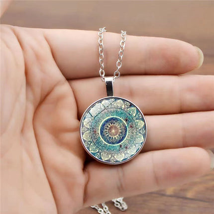 Women’s Vintage Lotus Pod Necklace – Alloy & Acrylic Geometric Pendant