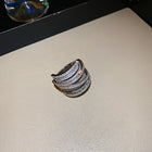 Zircon Winding Eye-Catching Ring – Korean Style Geometric Silver Ring