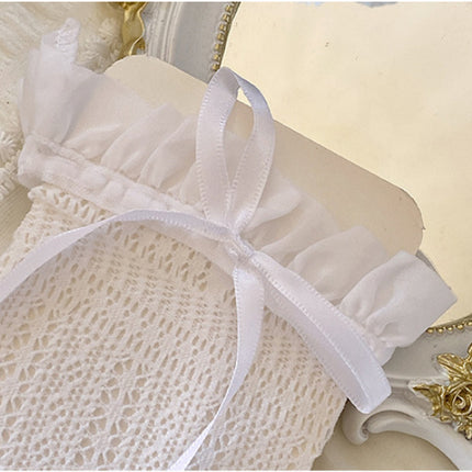 Solid Color Nylon High-Cylinder Socks with Bow Detail