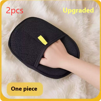 Pet Hair Remover Mitt - Deshedding Grooming Gloves for Dog, Cat & Rabbit (Long, Short & Curly Hair)