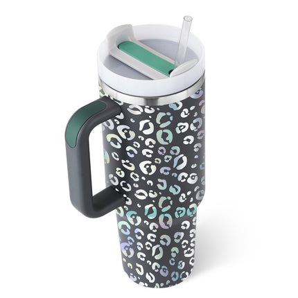 40oz Insulated Tumbler with Handle, Straw & Spill-Proof Lid