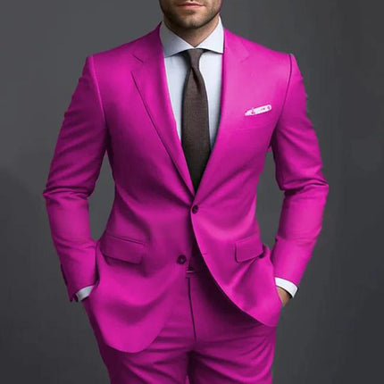 Men’s Slim Fit Two-Piece Suit Set – Jacket & Trousers