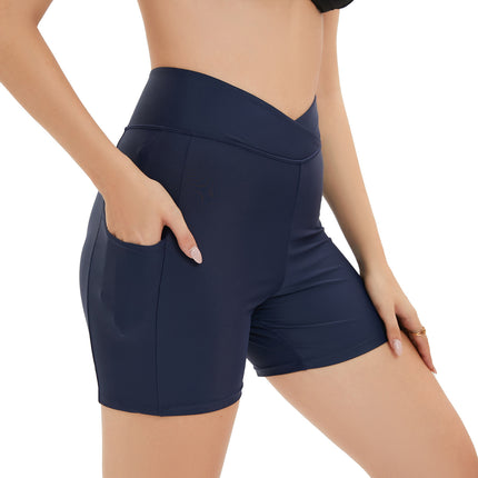 High-Waist Women's Swim Trunks – Stretch Slim-Fit Design