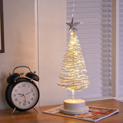 Metal LED Christmas Tree Light – Warm White Tabletop Holiday Decoration