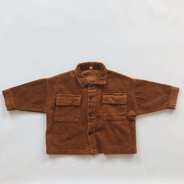 Corduroy Retro Cardigan Coat – Kids