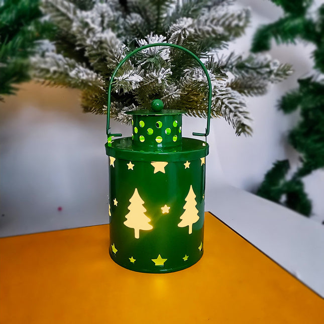 Wrought Iron Electronic Christmas Candle – LED Holiday Flickering Light (Red / Green / White)