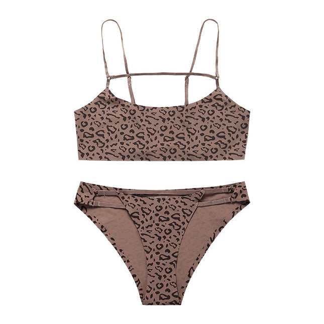 Women’s Sexy Leopard Print Seamless Lingerie Set