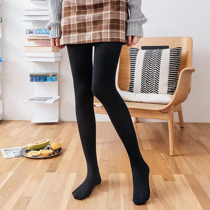 Women’s Sheer Fleece-Lined Leggings – High-Stretch Warm Winter Pants (Plus-Size Options)