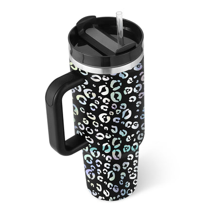 40oz Insulated Tumbler with Handle, Straw & Spill-Proof Lid