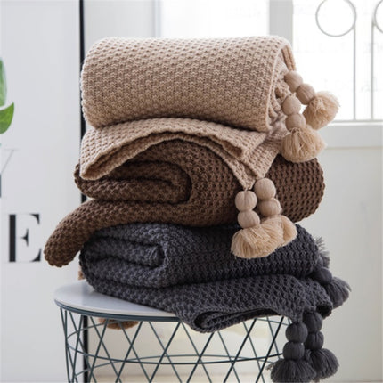 Nordic Knit Fringe Throw Blanket – Soft Acrylic Wool-Style Sofa & Shawl Blanket