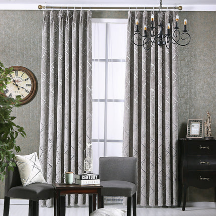 Modern Chenille Blackout Curtains – Light-Luxury Jacquard Window Drapes for Living Room & Bedroom