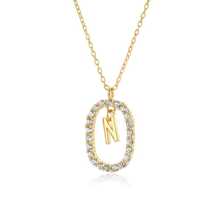 925 Sterling Silver Alphabet Initial Necklace
