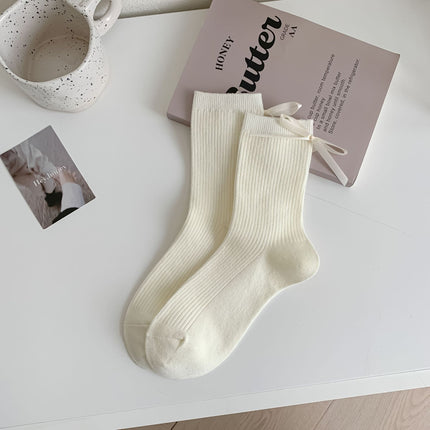 Women’s Solid Color Cotton Socks – Middle Calf Length