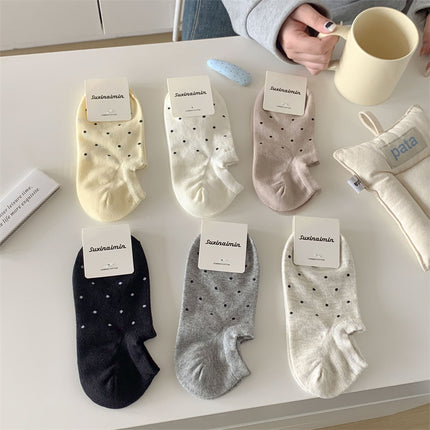 Simple Cotton Invisible Non-Slip Ankle and Boat Socks