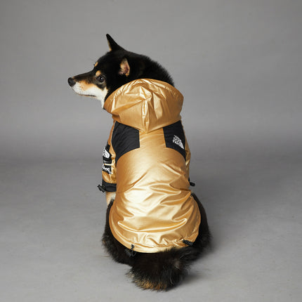 Waterproof Dog Raincoat – Golden Polyester Jacket for Small to Large Dogs