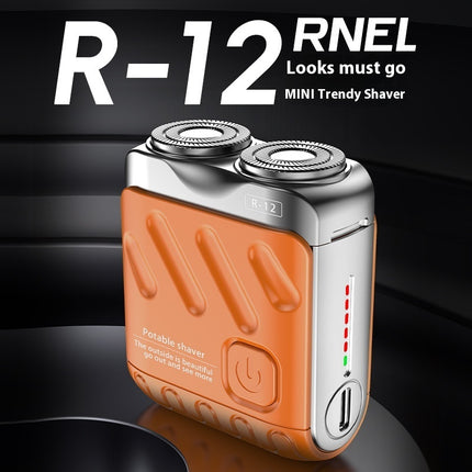 Mini Rechargeable Dual-Ring Electric Shaver – Portable Travel Razor for Men