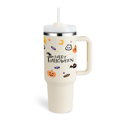 40oz Insulated Tumbler with Handle, Straw & Spill-Proof Lid