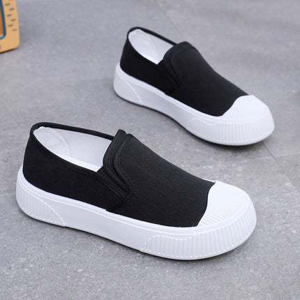 Canvas Oversleeve Shoes with Flat Heel