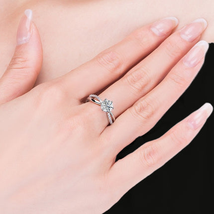 Silver-Plated Adjustable Copper Round Ring