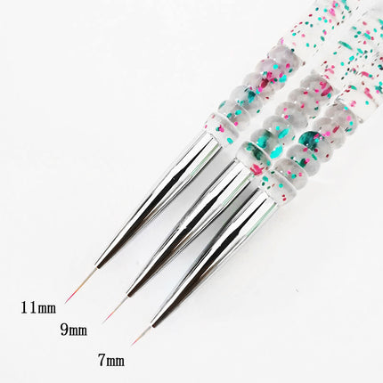 3 Pcs Nail Art Gel Drawing Brush Set – Detailing Tools for Gel Nail Polish