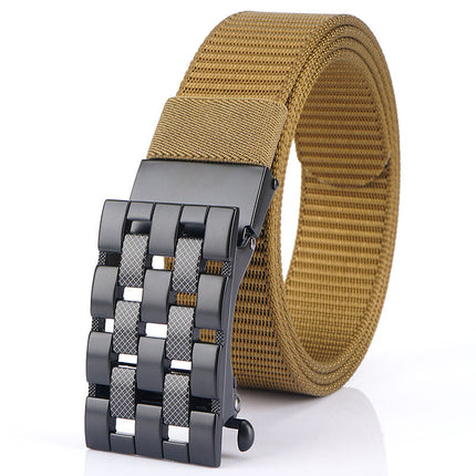 Nylon Weaving Belt with Rectangular Alloy Automatic Buckle