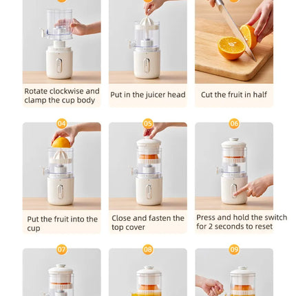 Portable USB Rechargeable Orange Juice Squeezer – Automatic Citrus Juicer (150ml)