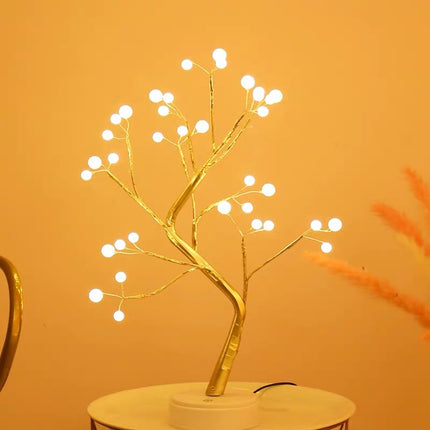 LED Copper Wire Tree Light – Nordic INS Style Bedroom Decorative Lamp