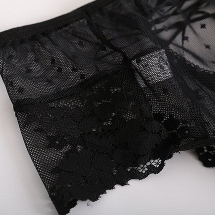 High-Waist Lace-Up Lace Briefs