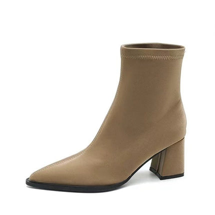 Fashion Wedge Heel Pointed Toe Casual Boots for Women
