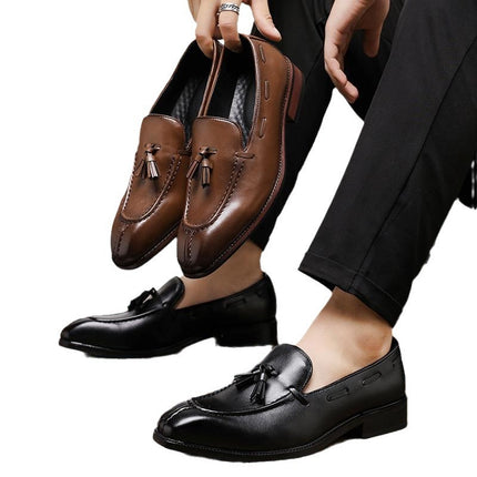 Men's PU Leather Tassel Loafers – Wear-Resistant Casual Shoes
