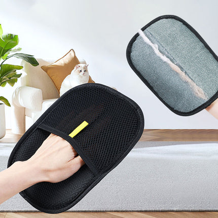 Pet Hair Remover Mitt - Deshedding Grooming Gloves for Dog, Cat & Rabbit (Long, Short & Curly Hair)