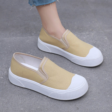Canvas Oversleeve Shoes with Flat Heel
