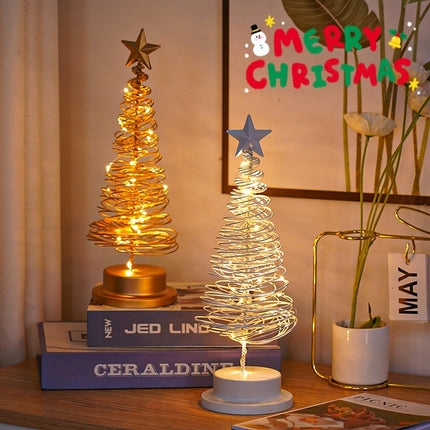 Metal LED Christmas Tree Light – Warm White Tabletop Holiday Decoration