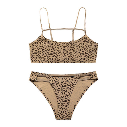 Women’s Sexy Leopard Print Seamless Lingerie Set