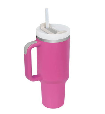 40oz Insulated Tumbler with Handle, Straw & Spill-Proof Lid