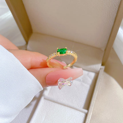Gold Plated Adjustable Crown Brass Ring – Women's Cartoon Style
