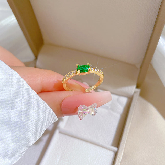 Gold Plated Adjustable Crown Brass Ring – Women's Cartoon Style