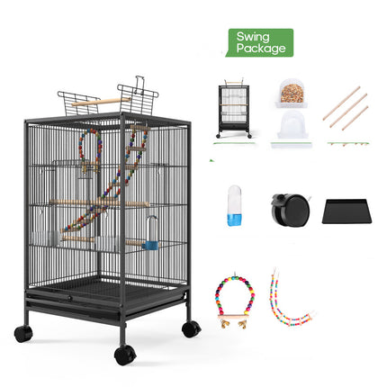 Large Metal Bird Cage for Parrots & Small Birds