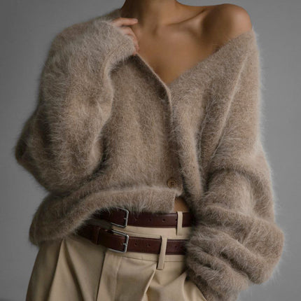 Women’s Loose Fit Long Sleeve Coat – Casual Stitching Polyester Outerwear