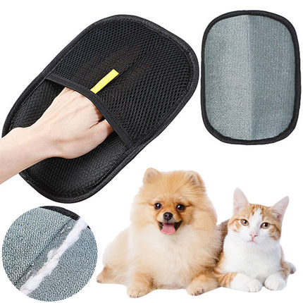 Pet Hair Remover Mitt - Deshedding Grooming Gloves for Dog, Cat & Rabbit (Long, Short & Curly Hair)
