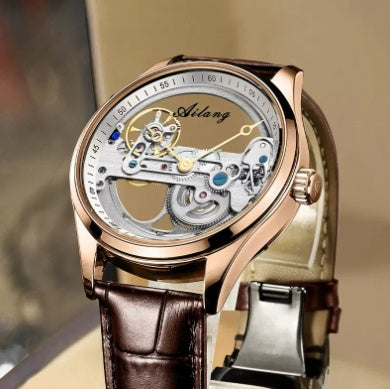 Men’s Luminous Mechanical Sports Watch – 30M Waterproof, Stainless Steel Case, Silicone/Leather/Steel Strap