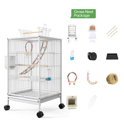 Large Metal Bird Cage for Parrots & Small Birds