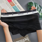 Men’s Ice Silk Knitted Mid-Waist Breathable Underpants