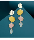 Morandi Three-Color Oil Drip Disc Earrings – Fresh Style