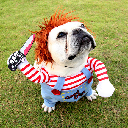 Halloween Pet Costume – Adjustable Funny & Scary Dog Cosplay Outfit for Party Gatherings