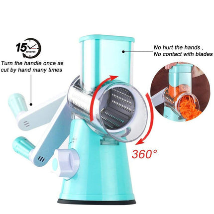Manual Vegetable Cutter – ABS Body with Stainless Steel Blades (Blue/Green/Red)