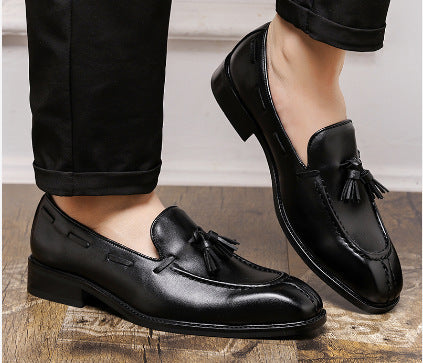 Men's PU Leather Tassel Loafers – Wear-Resistant Casual Shoes