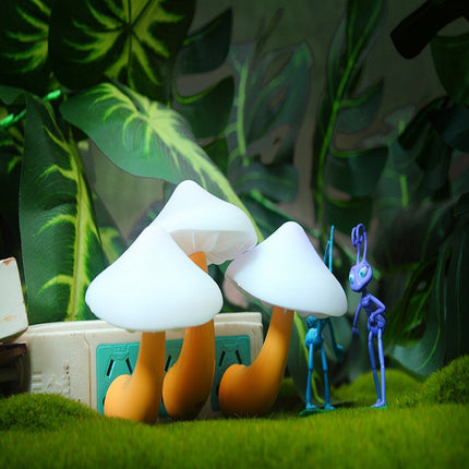LED Mushroom Night Light with Light Sensor – EU & US Plug