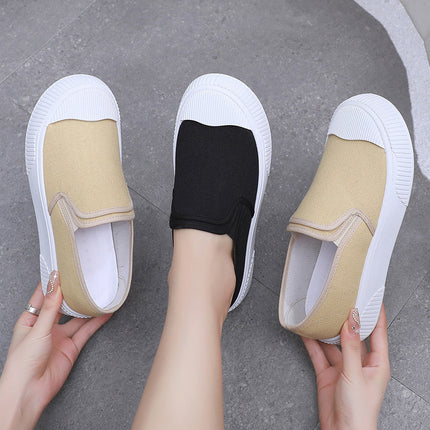 Canvas Oversleeve Shoes with Flat Heel